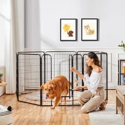 Grondanker hond Puppybox Dierenloopstal Vrijloop Honden Loopstal - 8 panelen - 80 x 100 cm Grondanker hond — thumbnail 3