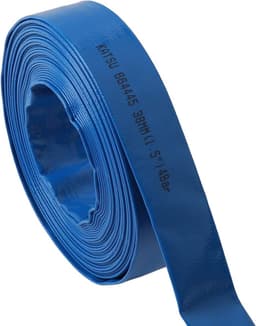 Platte afvoerslang 20 m x 38 mm met 2 klemmen - voor dompel- en andere waterpompen - vijvers tuinirrigatie - blauw — thumbnail 2
