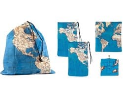 Kikkerland Travel Waszak - Set van 4 - Maps - Backpacken - Reizen Kikkerland Waszak - Ideaal voor onderweg - Travel accessoire — afbeelding 1