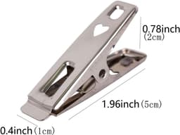 Liefdesklemmen - Wasknijpers van roestvrij staal - Wasknijpers - Quiltklemmen - Multifunctioneel - Clips met goede grip - Clips van roestvrij staal - Wasknijpers voor huishoudelijk gebruik - Voor kleding, sokken, voedselzegels, foto's - 60 stuks — thumbnail 5