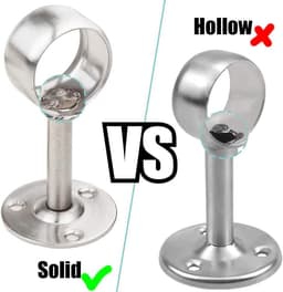 Allecto Premium - 4 stuks Roestvrijstalen Garderobe Buisflens Stanghouder Steun met Schroef en Uitbreidingstube voor Droogrek Garderobe Keukenkast (22mm Zilver) — thumbnail 5