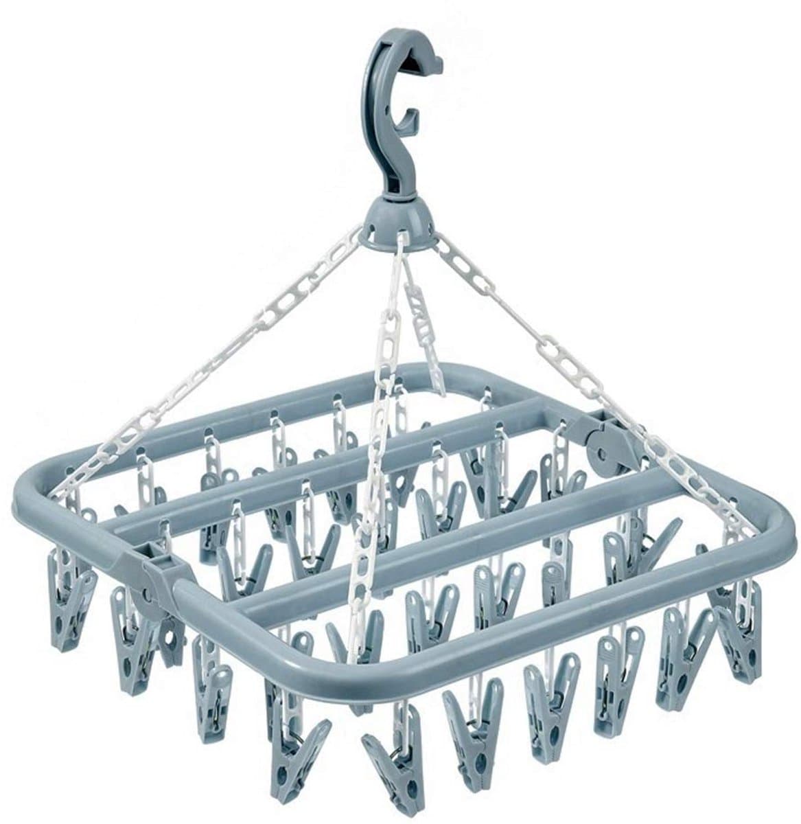 Sokkendroger - Droogrek - 32 Knijpers - Sokken Hanger - Wasrek Sokken - Wasrek - Droogrek - Carrousel - Droogcarrousel - Washanger - Sokkendroogrek - Blauw — afbeelding 1