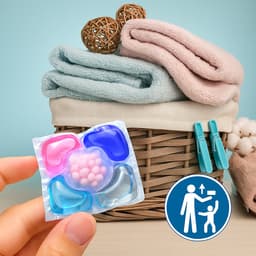 Wasmiddel: Waspods met Geurparels, 300 Wascapsules | Bonte & Witte was, Delicate Stoffen, Hypoallergeen, met Wasverzachter | Slechts €0,16 per pod, uitverkoop OP=OP — thumbnail 2