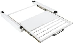 Stapelkit voor Wasmachine en Droger - Tussenstuk Wit- Uitschuifbare Handdoekhouder - Draagvermogen: Max. 30 kg — thumbnail 1