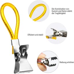Handdoekhaakjes - 30 stuks - Handdoekclips - Handdoekhaken - Handdoekklemmetjes - Houders - Haken - Klemmetjes - Theedoek - Ophanghaakjes - Voor badkamer en keuken - 5 kleuren — thumbnail 2