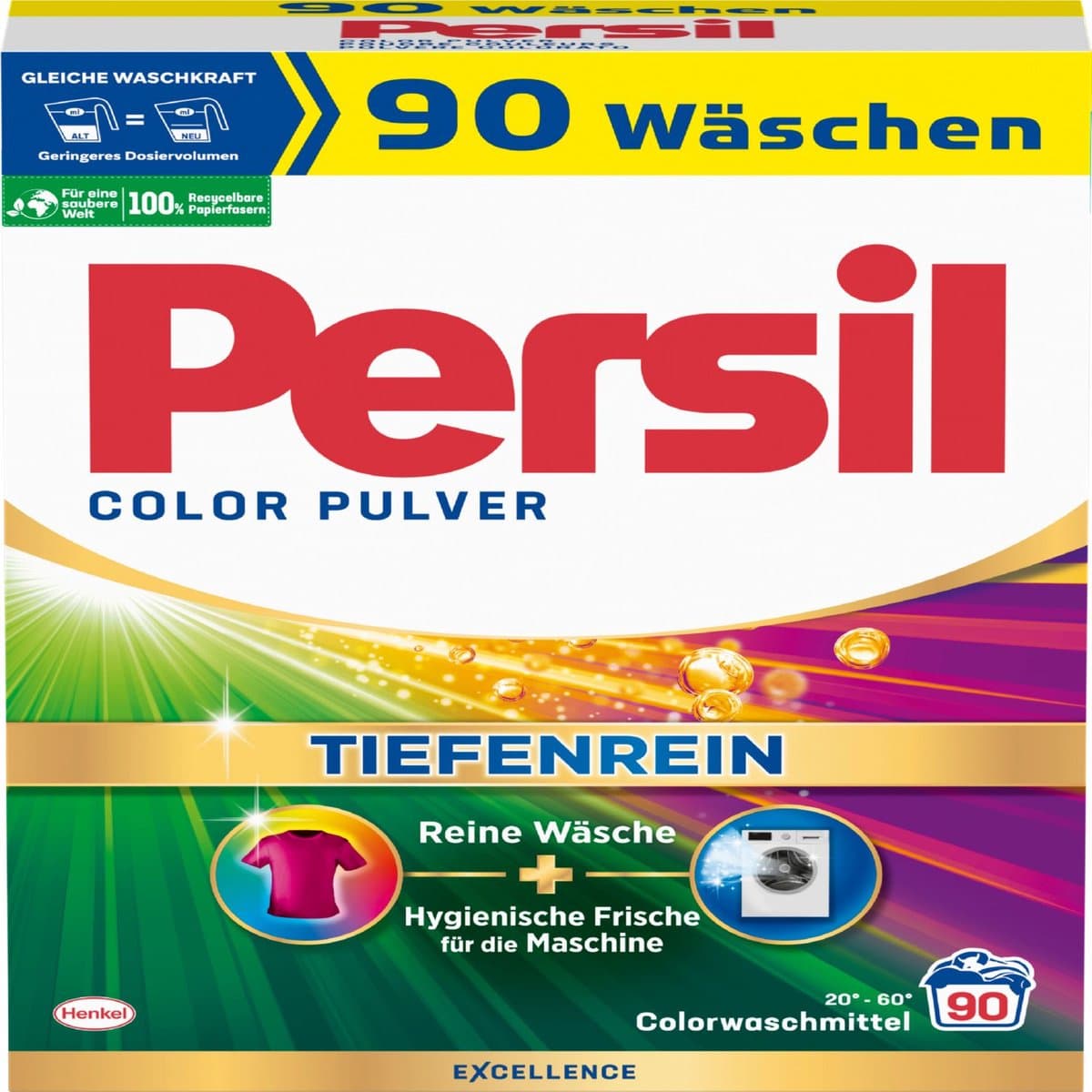 Persil Waspoeder Color - Wasmiddel - Gekleurde Was - Krachtige Vlekverwijdering - Hygiënische frisheid - Grootverpakking - 90 Wasbeurten - — afbeelding 1