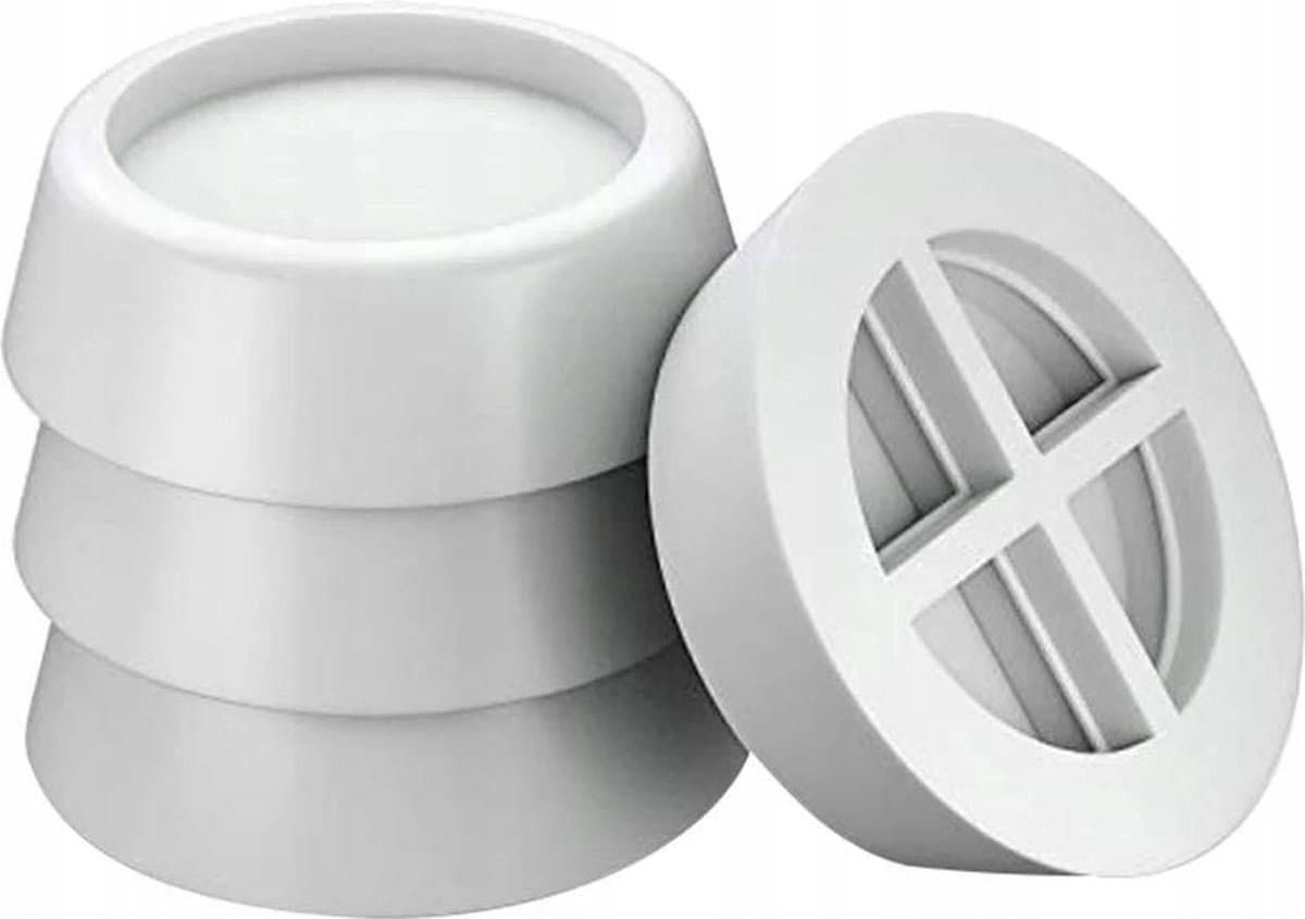 Trillingsdempers Wasmachine - Anti-vibratie pads - Apparaten Stabiliseren - Rubber Materiaal - 4 stuks - Wit — afbeelding 1