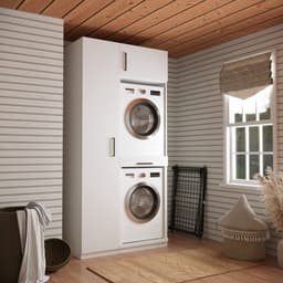 Wasophoogte® Wasmachine Kast Rome - Wasmachine verhoger - Wasmachine ombouw - 700(D)*1115(B)*2350(H) mm - Wit — thumbnail 4