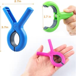 12 stuks - Wasknijpers - Kleding- en beddengoedklemmen - Multifunctionele wasknijpers - Geel, blauw, roze en groen - Ideaal voor het ophangen van dekens, lakens en kleding - Sterke grip en windbestendigheid, perfect voor buitengebruik — thumbnail 2