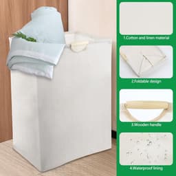 Wasmanden - Wasbox Opvouwbaar - Organess wasmand - Wassorteerder - Wasmand met handvaten - Wassorteerder - Wasbox - Waszakken - Opbergmand - Badkameraccessoires - Wassen — thumbnail 3