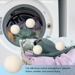 Allecto Plus - 6 stuks Wolbal - Drogerballen van natuurlijke wol - Zacht en wollig wasgoed - Inclusief opbergtas — thumbnail 1