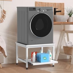 Wasmachine Verhoger - Wasmachine opbouwmeubel - Wasmachine Sokkel - 200 kg belastbaar - 63x54x45.5cm - Wit — thumbnail 3