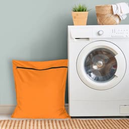 Waszakken voor huisdieren - Waszakken van twill polyester - Grote waszakken met rits - Voorkomt dat waszakken verstopt raken door dierenhaar - wasmachine, 70 x 80 cm，waszak voor huisdieren voor honden, katten en konijnen (oranje kleur)- L — thumbnail 5