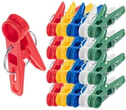 KADAX wasknijpers, 20 x knijpers van robuuste kunststof, kleurrijke sokkenklemmen, windbestendige klemmen voor binnen en buiten (veelkleurig/rond) — thumbnail 1