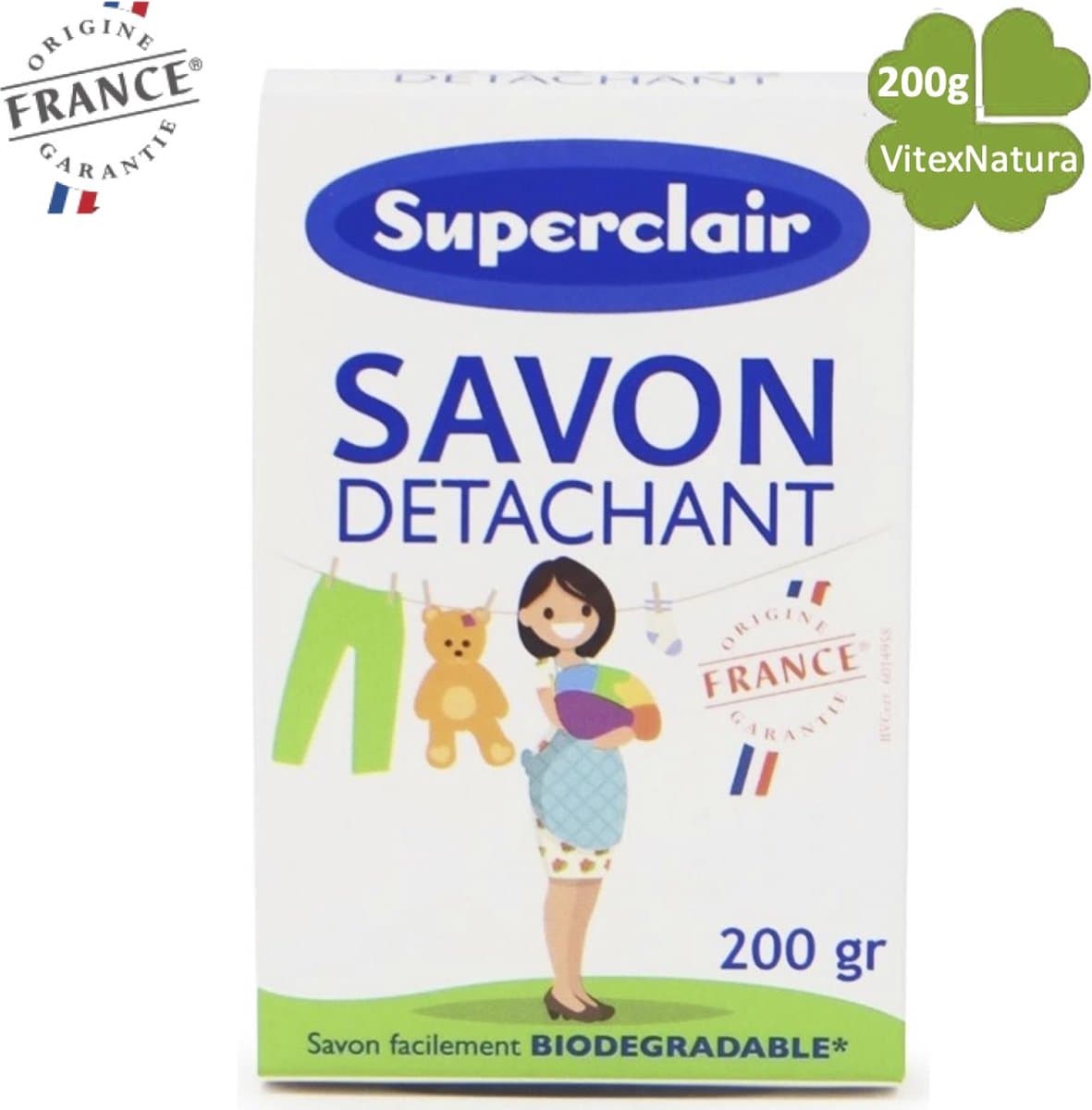 SODA NATRIUM BICARBONAAT 2x200G ZEEP Detachant | Multifunktionale schoonmaakzeep tegen vlekken | Superclair — afbeelding 1