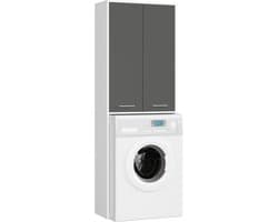 Wasmachine kast wit antraciet