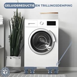 HCH Wasmachine Verhoger - 12 Poten - Anti Slip - Tot 300 KG Draagkracht - Verstelbaar - Wasmachine Opbouwmeubel - Witgoed Verhoging - Geschikt voor Wasmachine, Droger, Koelkast, Diepvries en Fornuis - Grijs — thumbnail 5