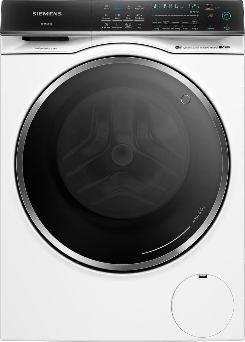Siemens WN54C2A0EU - iQ700 - Was-droogcombinatie - 10.5/6 kg - Automatisch doseren - Wassen en drogen in 1 keer - ENG Display - Wash&Dry 45' was en droog je een aantal kledingstukken in 45 minuten - — afbeelding 1