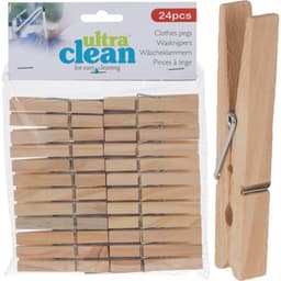 Houten Wasknijpers 24 stuks - wasknijper - hout -houten wasknijpers — thumbnail 2