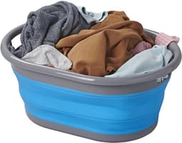 ProPlus Opvouwbare wasmand - 17 liter - blauw/grijs - ruimtebesparend - ideaal voor camping en thuis — thumbnail 3