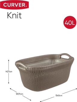 Curver Knit Wasmand - 40L - set van 2 - Harvest Brown — thumbnail 2