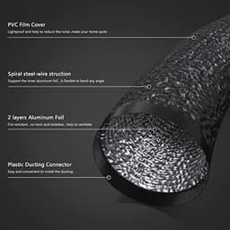 PVC afvoerslang 150 mm - Ventilatieslang met roestvrijstalen klemmen voor mobiele airconditioning, droger en ventilatiesystemen — thumbnail 4