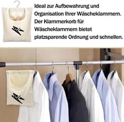 Praktische Wasknijperzak met Opbergmand voor Kledinghangers en Sokken — thumbnail 5
