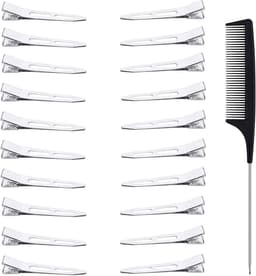 20 Stuks Professionele Haarspeldjes Zonder Plastic Kappersclips Metaal — thumbnail 1