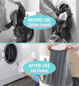 Washing Net voor Wasmachine - Kleine Waszak 50 x 60 cm - Met Verborgen Rits - Beschermt Kleding Tegen Deformatie en Vouwen — thumbnail 4