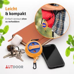 Uitschuifbare waslijn 10 m - Handzwengel met 50 kg draagkracht - Nylon drooglijn voor camping en balkon — thumbnail 5