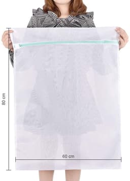 longziming -2-delige Grote Waszakken Set – 60x80 cm Wasnet met Rits, Duurzaam en Sterk, Beschermt Kleding in Wasmachine – Ideaal voor Fijnwas, Sportkleding en Delicate Stukken — thumbnail 3