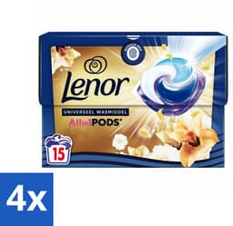 4 x Lenor - Wasmiddel Pods - Universeel - Amber & Orchidee - 15 Wasbeurten - Wascapsules - Lenor - Wasmiddel - Geur - Amber — thumbnail 1