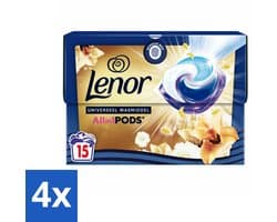 4 x Lenor - Wasmiddel Pods - Universeel - Amber & Orchidee - 15 Wasbeurten - Wascapsules - Lenor - Wasmiddel - Geur - Amber