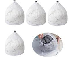 IMPERATORIS® Waszakken voor de wasmachine - Bescherming voor delicate kleding en schoenen - Wasnet van gaas - Voorkomt slijtage - Set van 4 - Wit - 40 x 30 cm