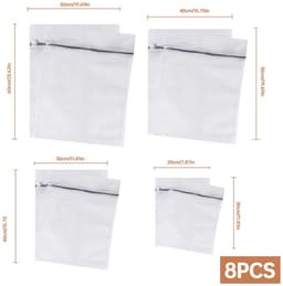 IMPERATORIS® Waszakjes voor Wasmachine - Bescherming voor Fijne Was en Schoenen - Mesh Wasnet met Rits - Voorkomt Slijtage - Set van 8 - grijs - 40 x 50 cm 32cm L x 22cm W x 5.5cm H — thumbnail 2