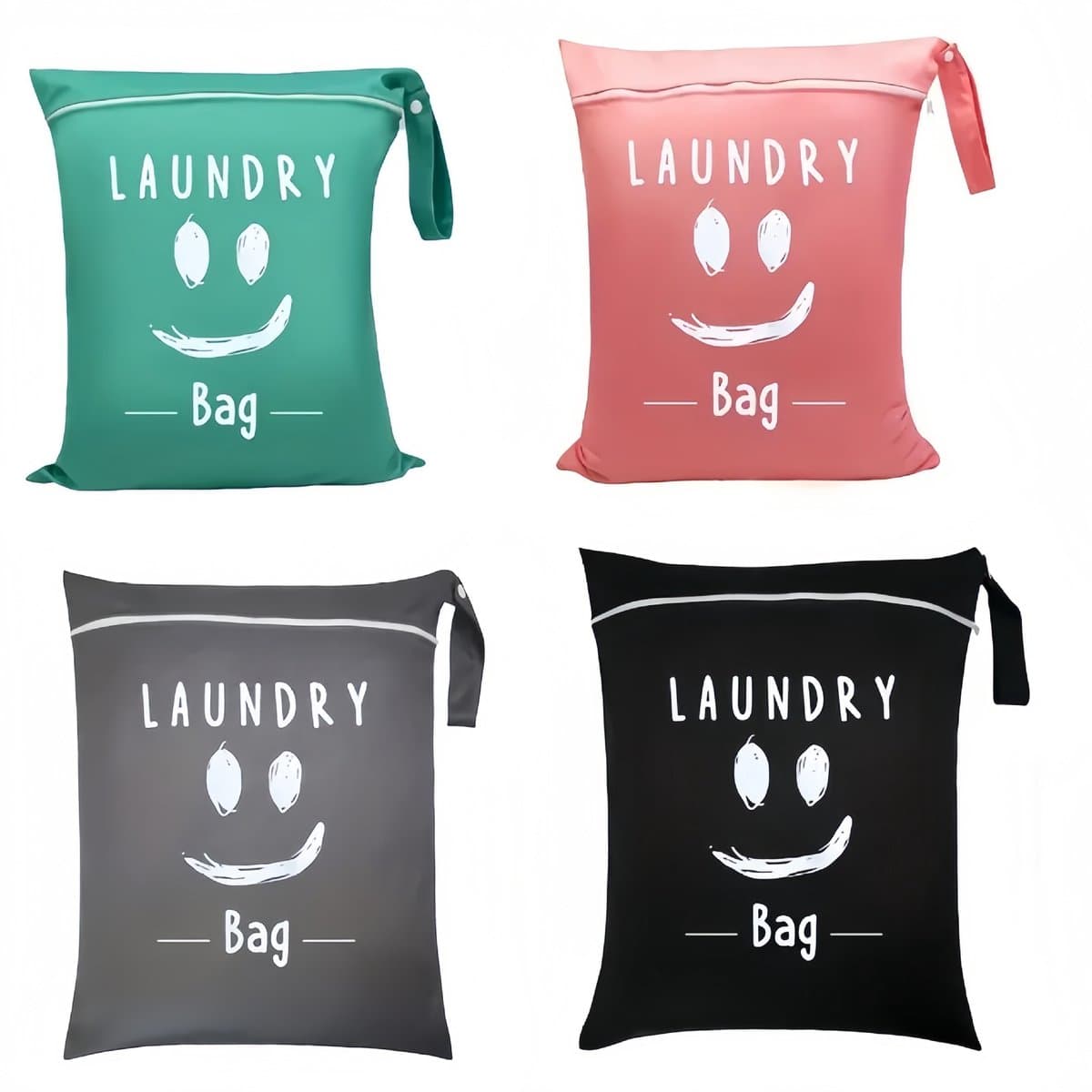 Set van 4 - Grote reiswaszakken - Waterdicht met handvatten - Wasbaar - Geschikt voor op reis - Geschikt voor nat en droog gebruik - Voor zwemkleding, sportkleding, wasgoed, zwembad, studentenkamers, enz. — afbeelding 1