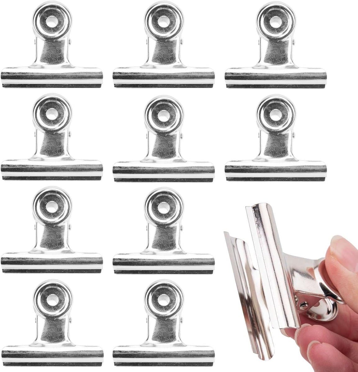 10 stuks metalen letterclips 90 mm - brede beugelclips roestvrij staal — afbeelding 1