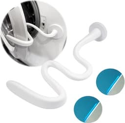 Wasmachine deurhouder - Universele - Inclusief 2 Metalen Plaatjes - Magnetische Deursteun geschikt voor Alle Wasmachines & Drogers - met 4,3 cm Magneetvoet - Magnetische deurbeugel - Verstelbaar - Schimmel & Geurtjes - Flexibel Rubber - Wit — thumbnail 1