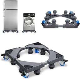 Aufun Wasmachinevoet Voor Koelkast Verstelbare Breedte- 8 Stevige Poten Met 4 Wielen-Maximale Belasting 200 Kg-Voor Wasmachine, Koelkast-Grijs — thumbnail 1