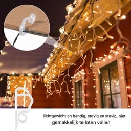 GELLDG Haken - Groefhaken - Clips voor zijverlichting - Haken voor installatie en bevestiging - Clips voor lichtsnoeren en kerstversieringen - Wit - 100 stuks — thumbnail 2