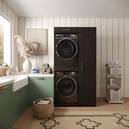 Wasophoogte® Wasmachine Kast New York - Wasmachine verhoger - Wasmachine ombouw - 700(D)*1115(B)*2110(H) mm - Zwart — thumbnail 2