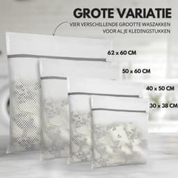 House of Husk Waszakken - Wasnetten - Set van 7 - Bescherm je Wasgoed en Wasmachine - Transparant/Wit — thumbnail 2
