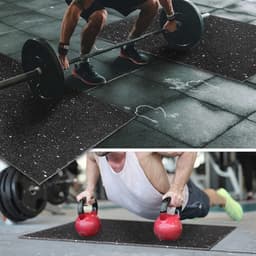 Antitrillingsmat en antislipmat voor bouwbescherming en sporttoestellen, rubber zwart 600 x 600 x 15 mm — thumbnail 2