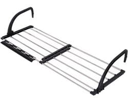 Cosensi - Hangend Droogrek voor Balkon en Radiator - Bespaar Ruimte - Ideaal voor Kleding, Handdoeken en Ondergoed - Zwart - 45x38cm
