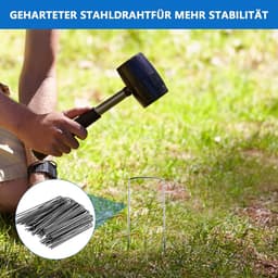Allecta - 56 stuks stevige grondankers van 15 cm voor onkruiddoek, tenten, omheiningen - camping en tuinanker — thumbnail 2