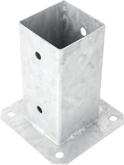 Vierkante Ankerbeugel voor Palen - 80 x 80mm, Gegalvaniseerd Staal, Roestvrij - Ideaal voor Concreet, Hekken, Overkappingen en Schuren - 1 Stuk — thumbnail 1