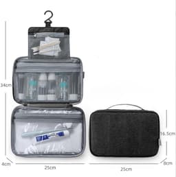 Waterdichte Hangende Toilet-/Make-up Tas voor Reizen - Opvouwbare Cosmetica Organizer — thumbnail 3