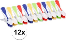 Canvas knijperzak/ opbergzakje knijpers wit/ offwhite met koord 25 x 30 cm en 48 plastic wasknijpers - Knijperzak met knijpers — thumbnail 4