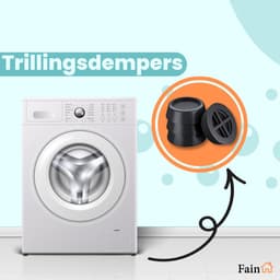 Fain - Trillingsdempers wasmachine – Set van 4 stuks – Zwart - Voetjes wasmachine & droger - Wasmachine demper – Anti trillings / vibratie dempers pads – Antislip rubber – Trillingsmat – Antislipmat - Extra dik — thumbnail 1