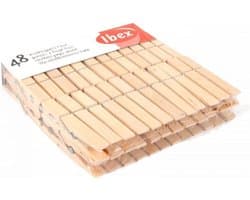 Wasknijpers hout 48 stuks — afbeelding 1